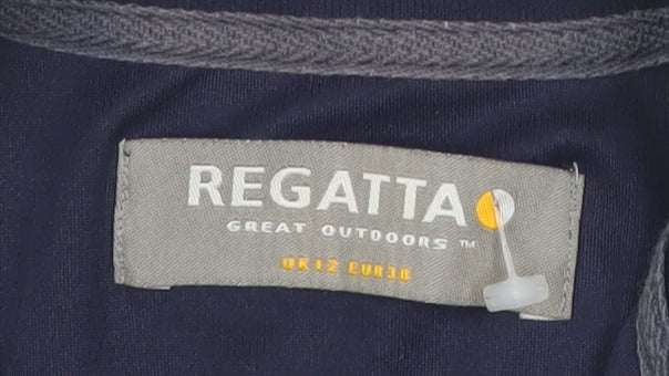 Regatta Womens Blue Size 12 Long Sleeve 1/4 Zip Active T-Shirt