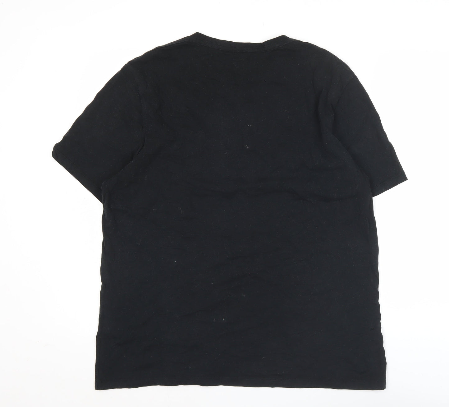 AllSaints Men's Black 2XL Regular Fit Cotton Crew Neck T-Shirt