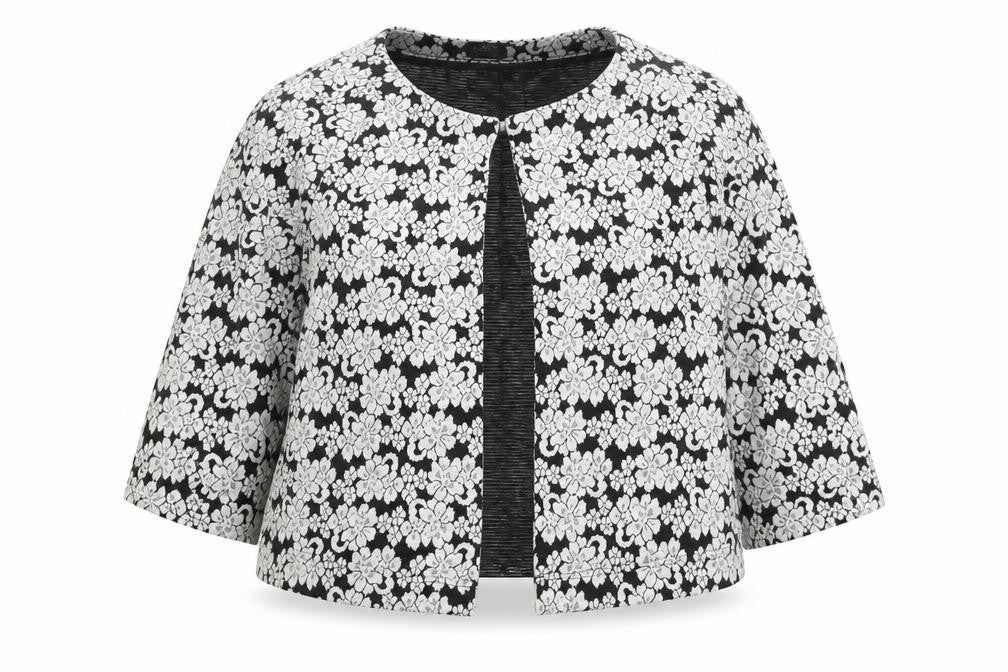 Marks and Spencer Women Black Floral Jacket Size 12 Regular Fit