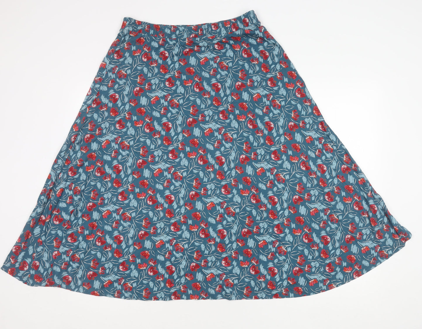 Seasalt Cornwall Women’s Blue Floral Midi A-Line Skirt UK 12