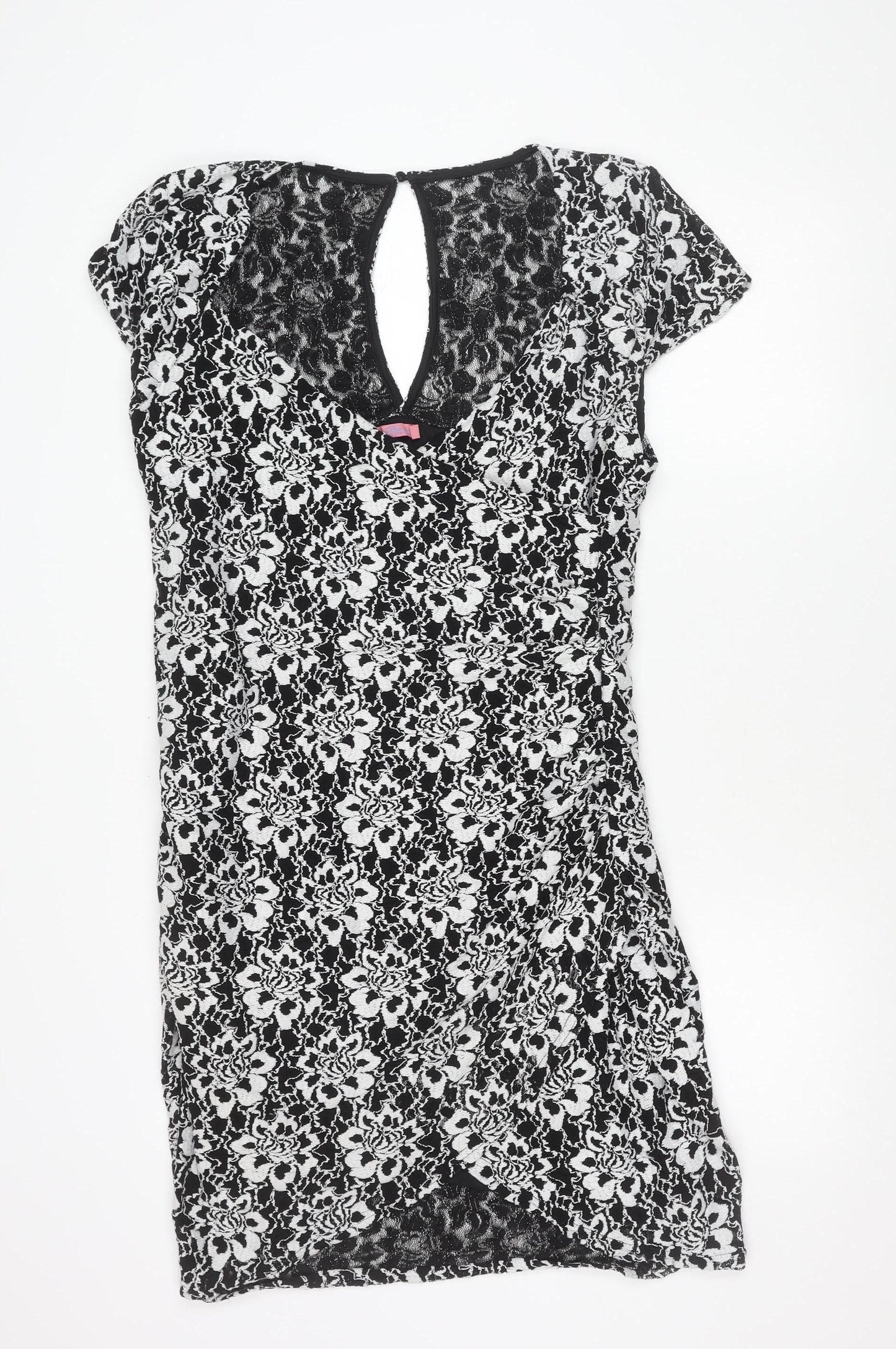 Joe Browns Womens Black Lace Bodycon Dress Size 18 V-Neck Party