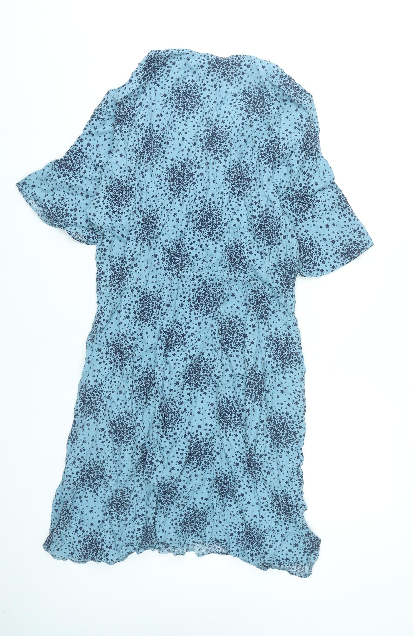 Boden Womens Blue Floral A-Line Knee Length Dress UK 14 Viscose