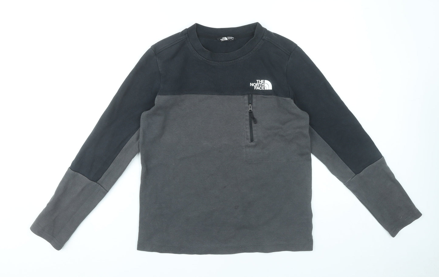 The North Face Boys Grey Long Sleeve Cotton Blend T-Shirt L