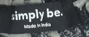 Simply Be Womens Plus Size 20 Black Grey Wide-Leg Trousers