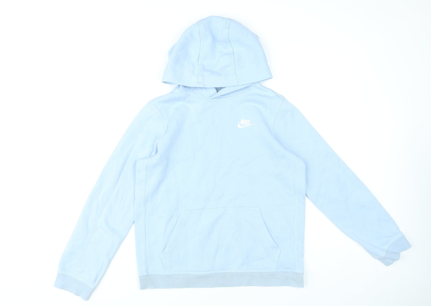 Nike Boys Blue Pullover Hoodie XL 158-170cm Fleece Cotton Blend