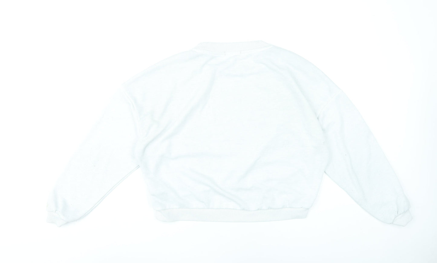 Guess Womens White Logo Pullover Sweatshirt Size UK 4 Cotton Blend