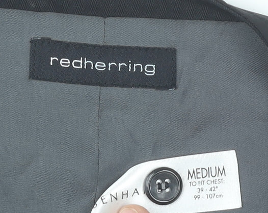 Red Herring Men's Black Waistcoat Medium Chest 39-42" Classic Formal