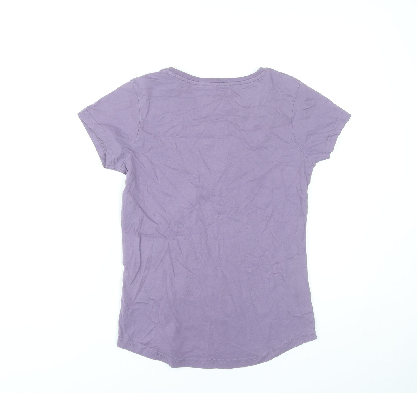 Mountain Warehouse Womens Purple Cotton T-Shirt Size 12 Casual Short Sleeve