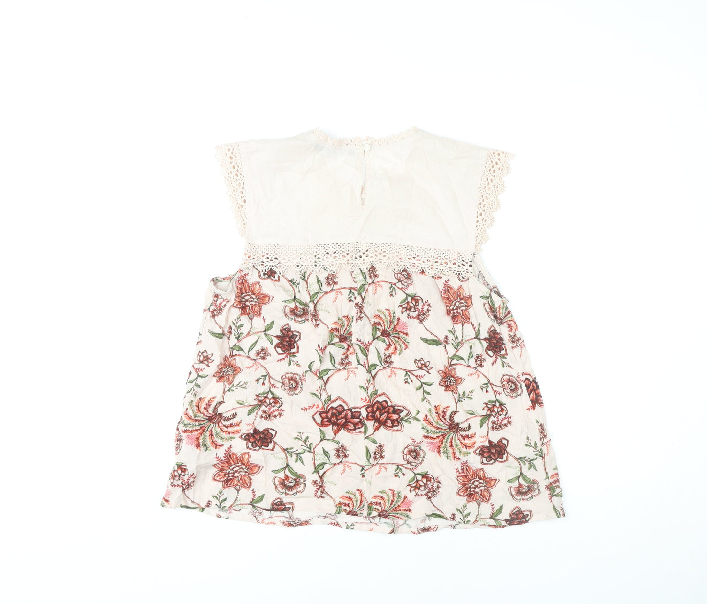 Marks and Spencer Womens Ivory Floral Tunic Blouse Size 12