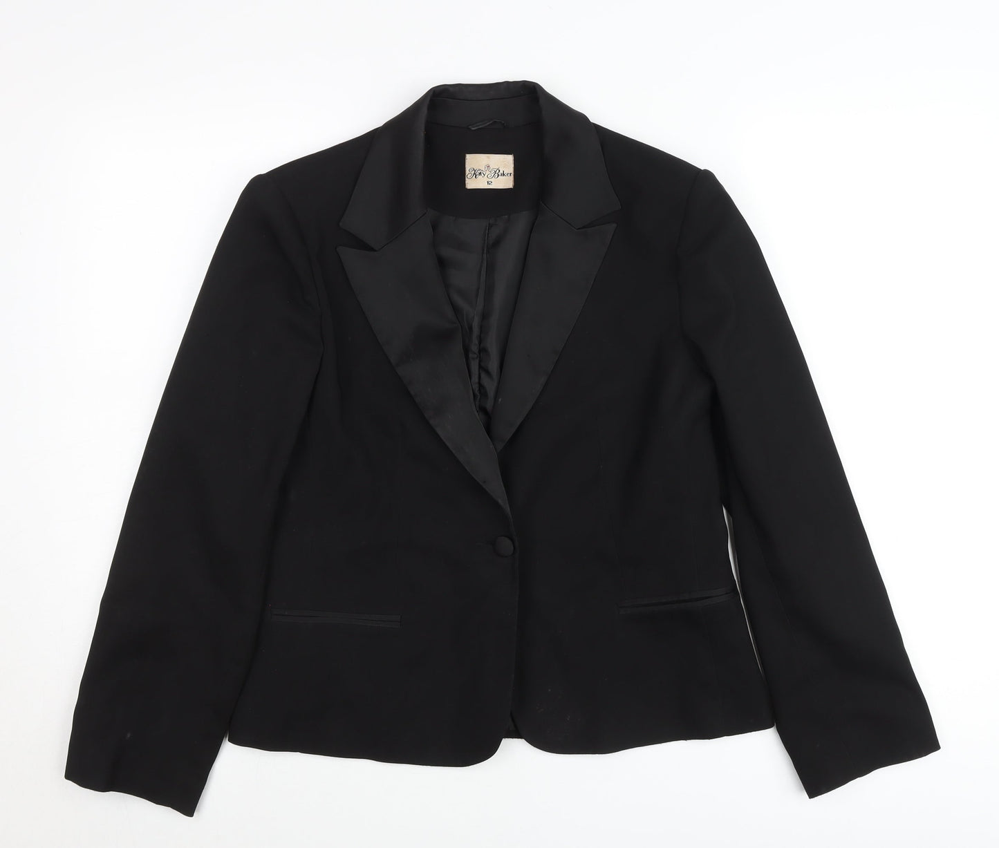 Tara Jarmon Women’s Black Shawl Lapel Tuxedo Blazer Jacket Size M
