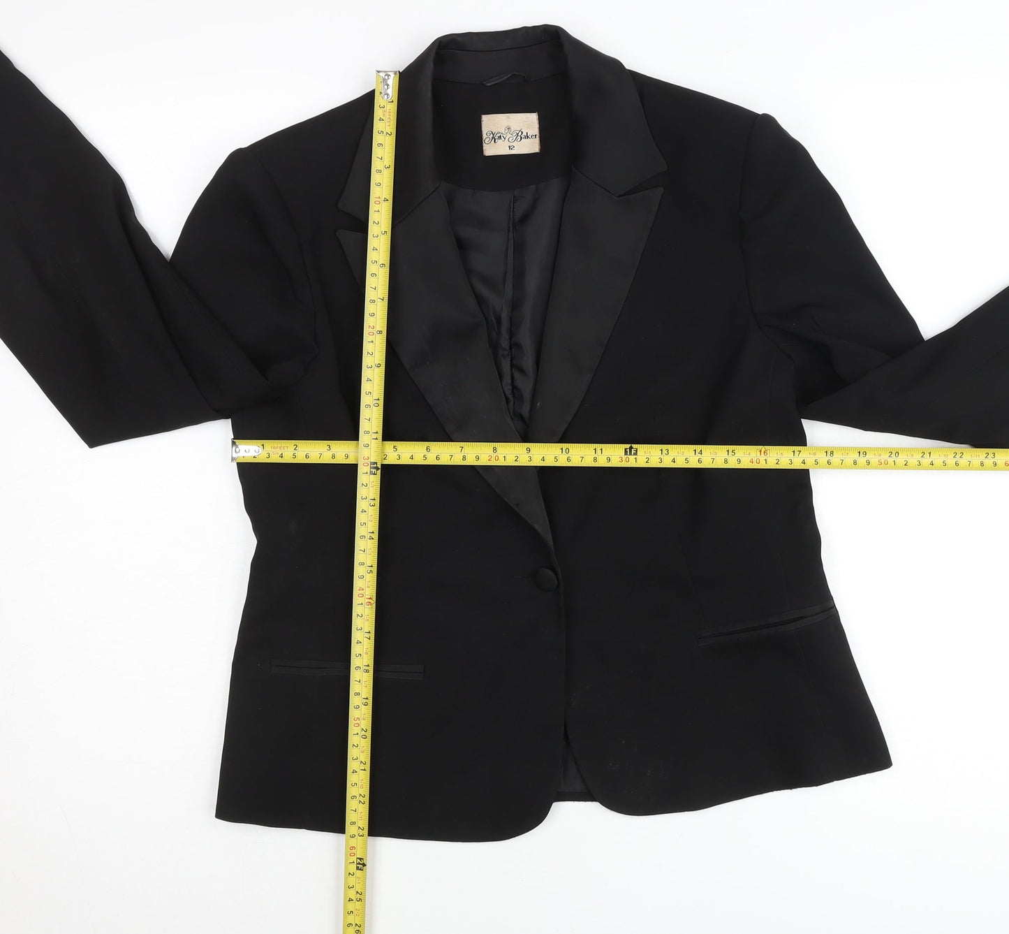 Tara Jarmon Women’s Black Shawl Lapel Tuxedo Blazer Jacket Size M
