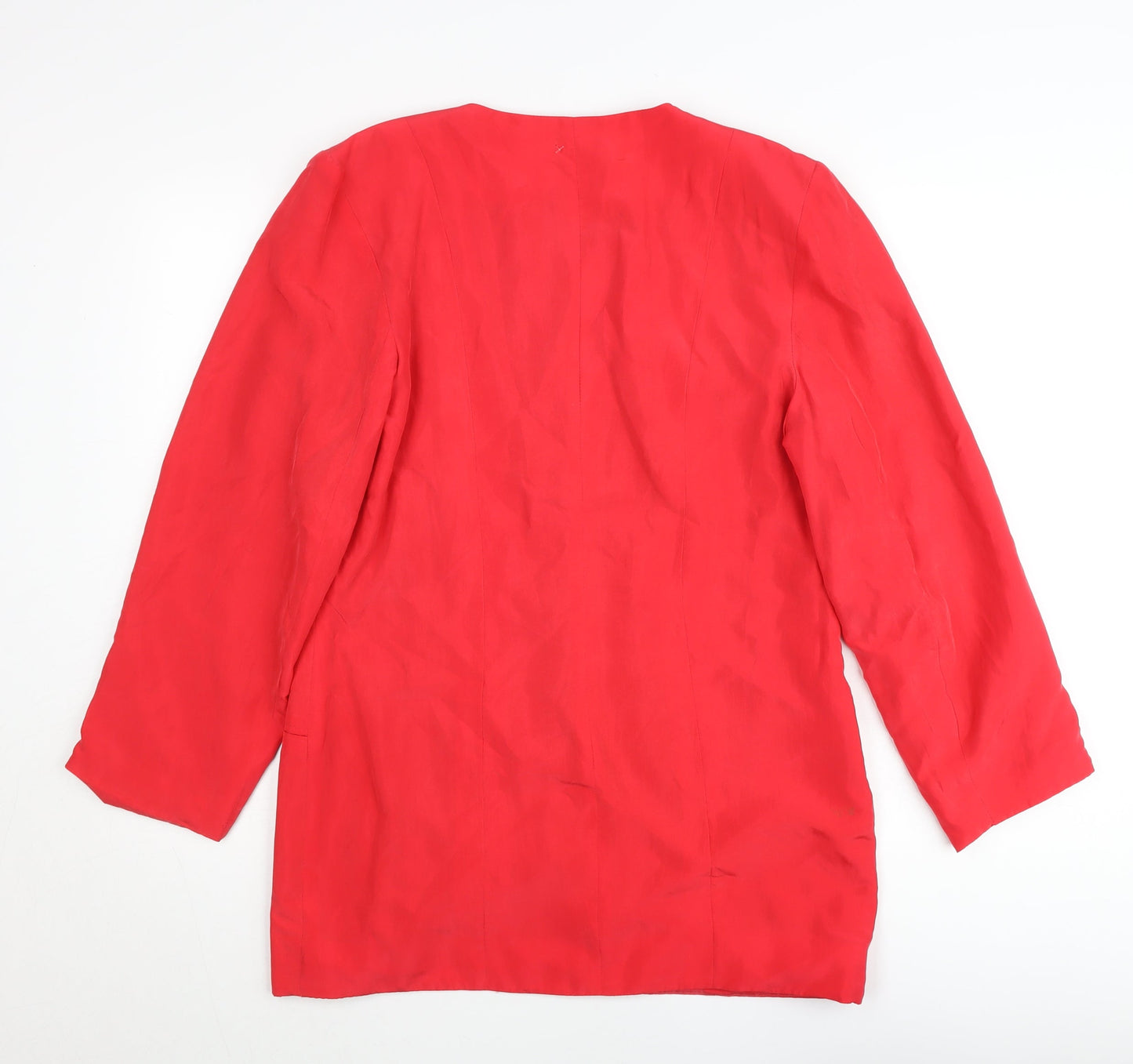 Cognito Womens Red Size 14 Tailored Single-Breasted Jacket