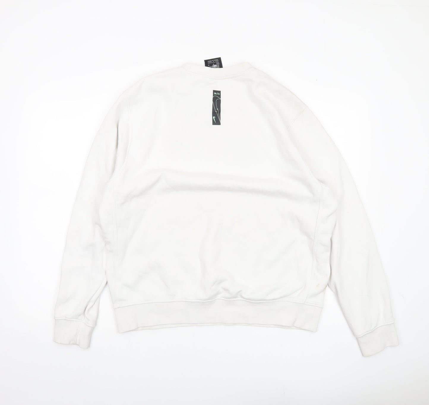 Nike Men’s White Graphic Pullover Sweatshirt Size M Crew Neck Sportswear