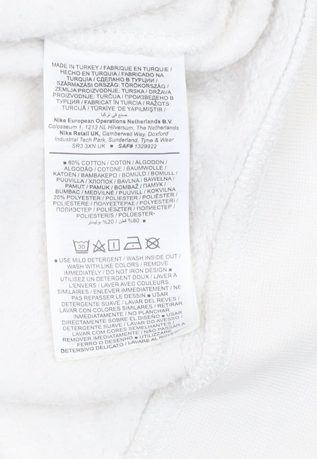 Nike Men’s White Graphic Pullover Sweatshirt Size M Crew Neck Sportswear