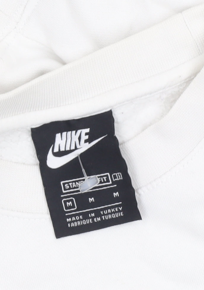 Nike Men’s White Graphic Pullover Sweatshirt Size M Crew Neck Sportswear