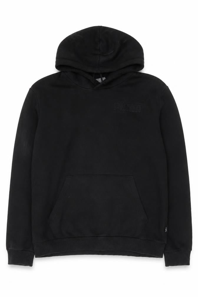 Mens UK L Regular PUMA Black Pullover Hoodie