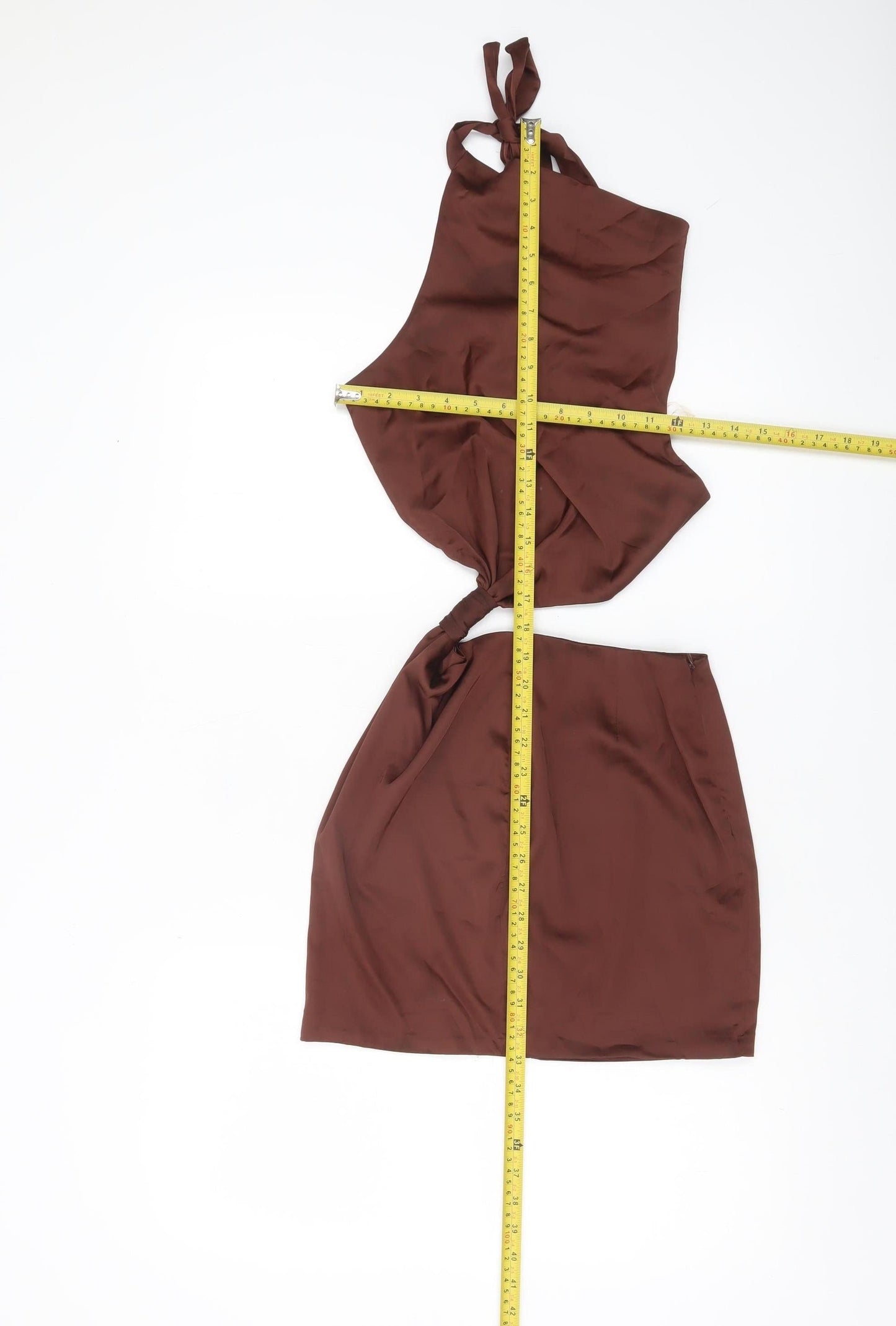 Oh Polly Women’s Brown Bodycon Halter Mini Dress UK 8 Partywear