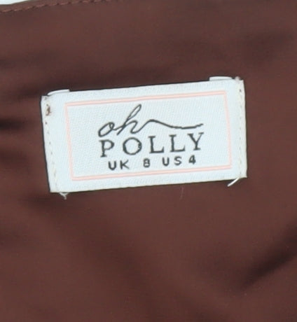 Oh Polly Women’s Brown Bodycon Halter Mini Dress UK 8 Partywear