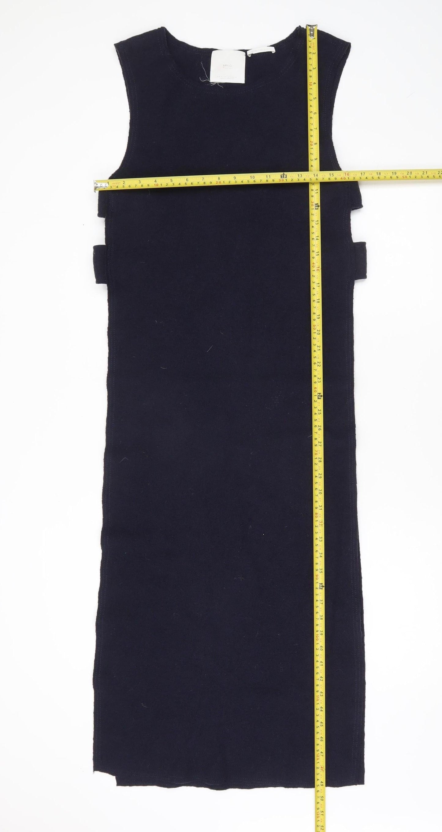 MNG Women’s Black Wool Shift Dress Size 8 Sleeveless Workwear