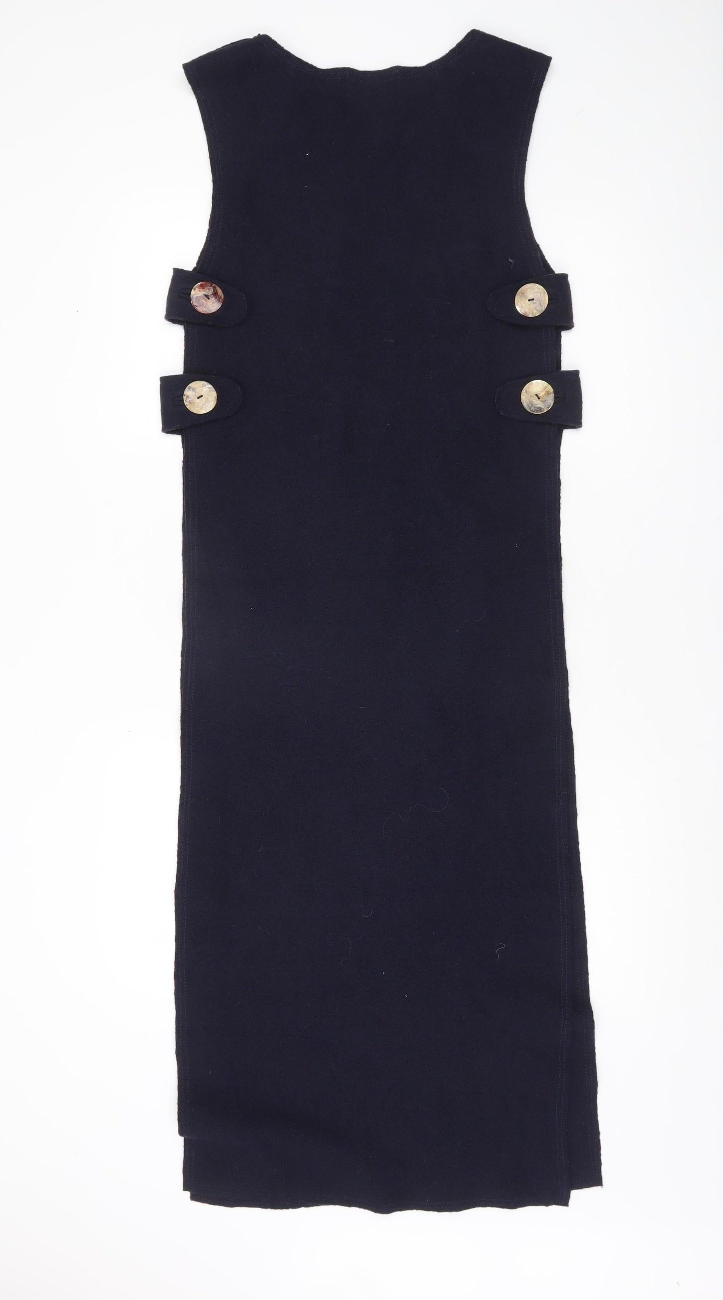 MNG Women’s Black Wool Shift Dress Size 8 Sleeveless Workwear