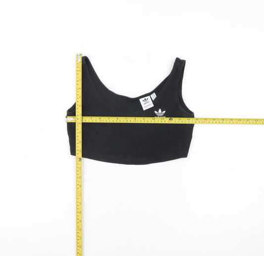 Adidas Women’s Black Crop Tank Top Size 6 XS Cotton Blend