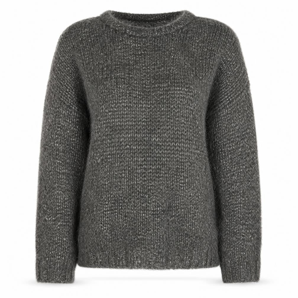 Marks and Spencer Womens Grey Floral Knit Jumper UK 12 Long Sleeve