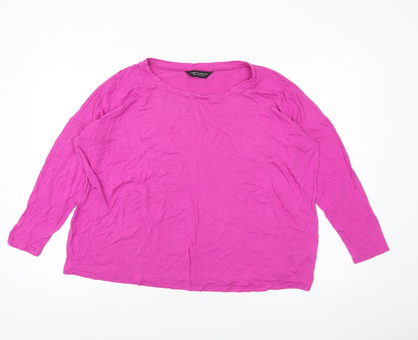 Dorothy Perkins Women’s Pink Size 16 Long Sleeve Jersey Top