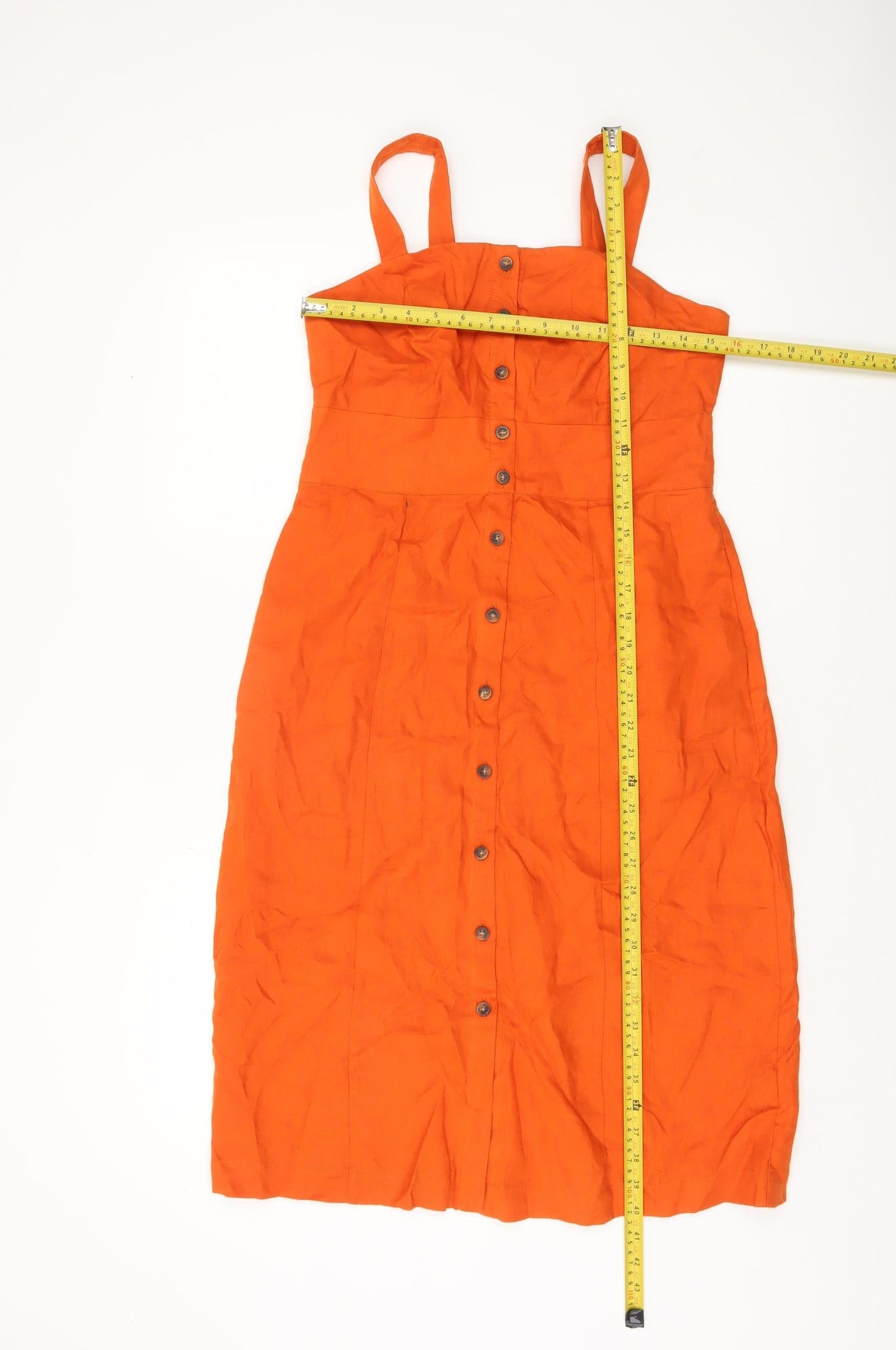 Boden Women’s Orange Linen Button Front Sundress Size 8