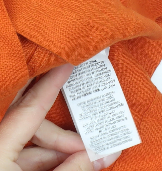 Boden Women’s Orange Linen Button Front Sundress Size 8
