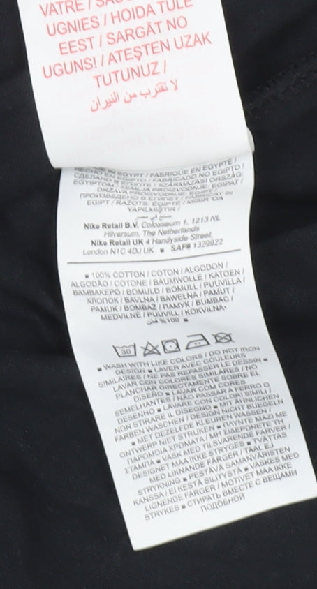 Nike Boys Black XL Regular Fit Sports Logo T-Shirt