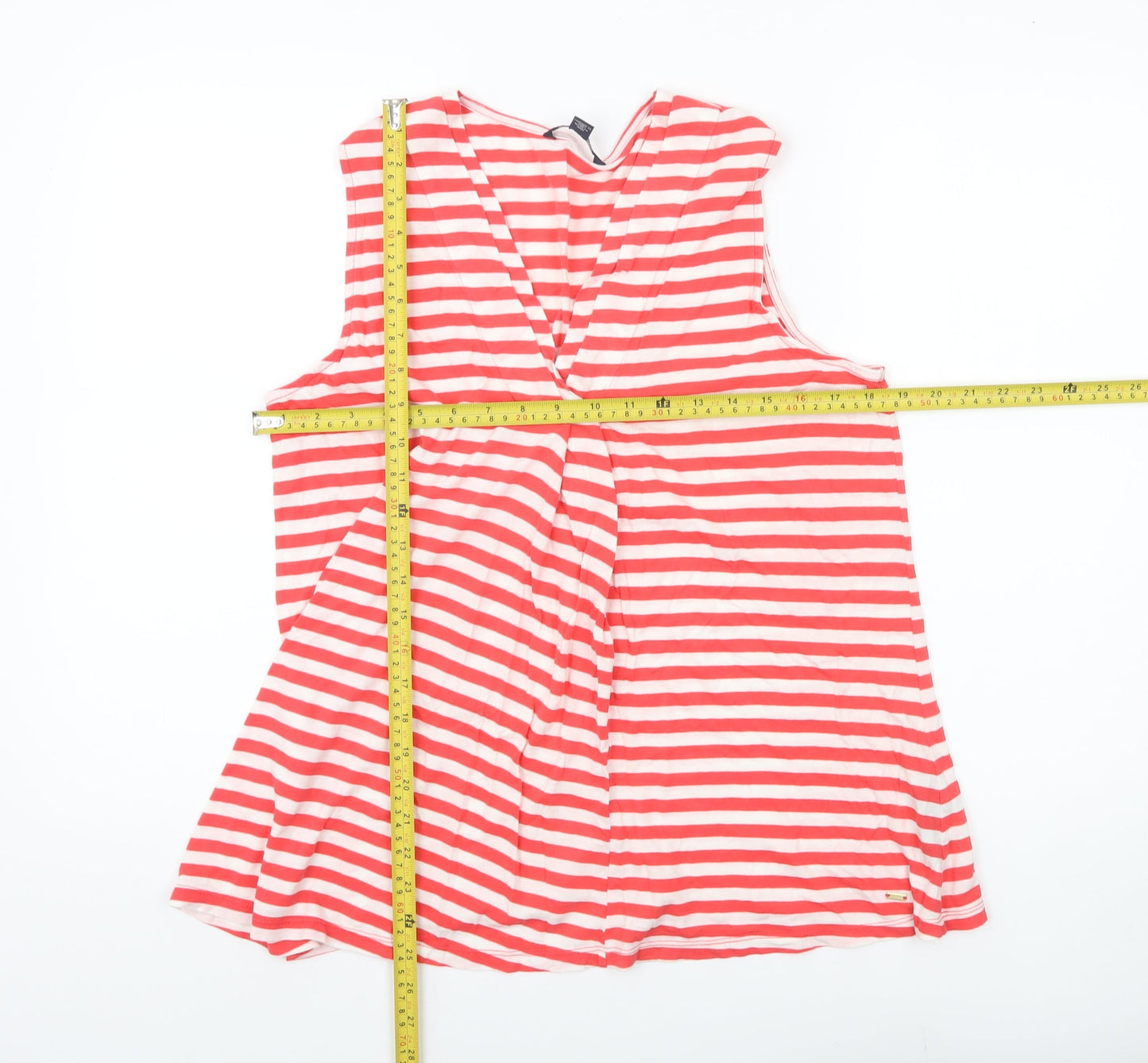 Tommy Hilfiger Women’s Red White Striped Sleeveless Tank Top L