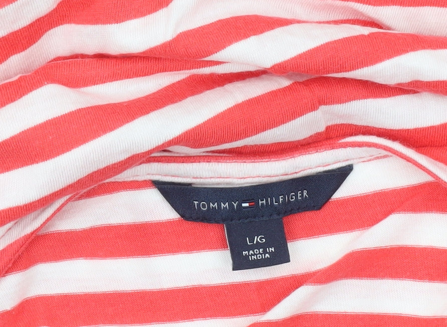 Tommy Hilfiger Women’s Red White Striped Sleeveless Tank Top L