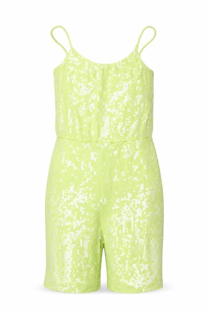Motel Womens Green Sequin Playsuit XS Slim Fit Summer Party
