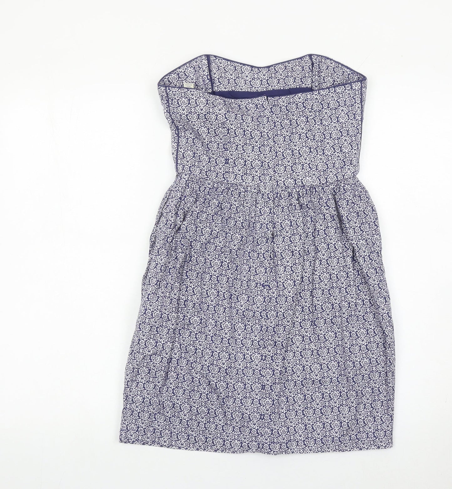 Jack Wills Women’s Blue Strapless Cotton Dress UK 8 Knee Length