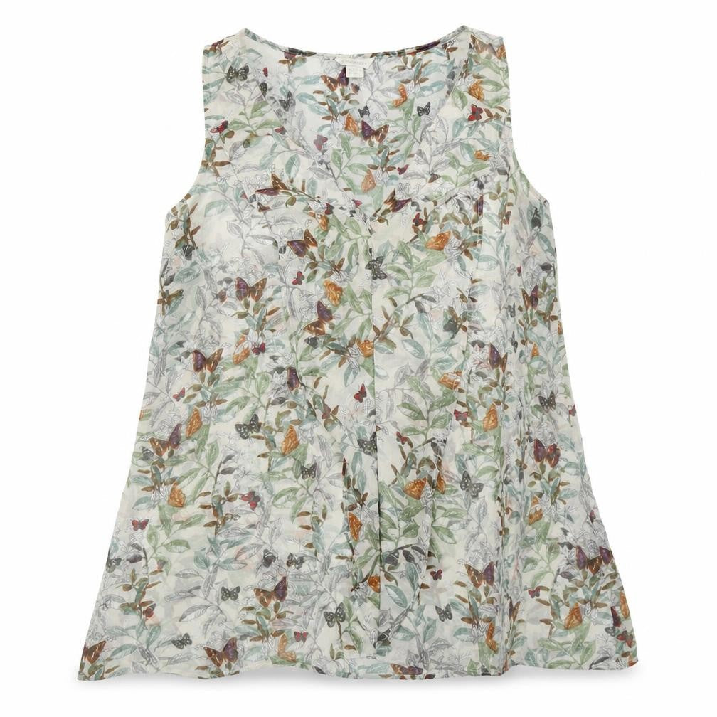 Monsoon Womens Multicoloured Butterfly Floral Chiffon Tank Top Size 10
