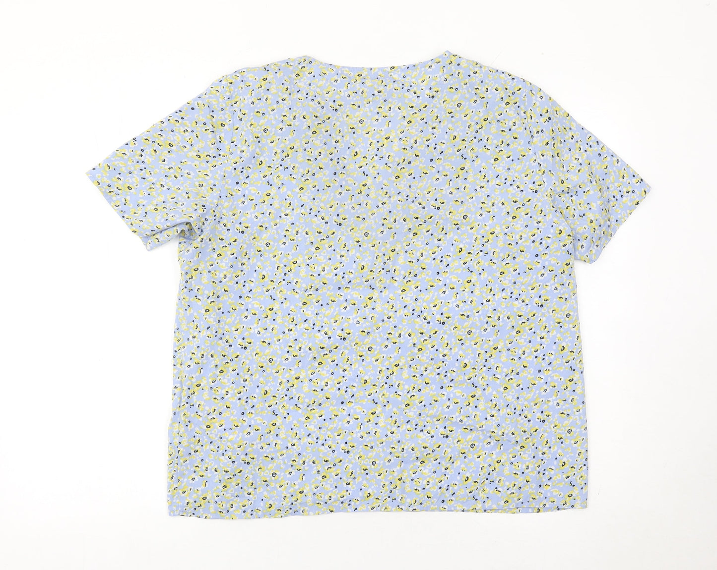 Pieces Womens Multicoloured Floral V-Neck Blouse XL Lightweight