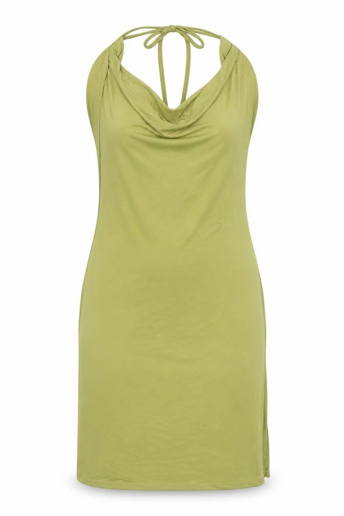 PrettyLittleThing Women’s Green Size 10 Bodycon Cowl Neck Sleeveless Dress