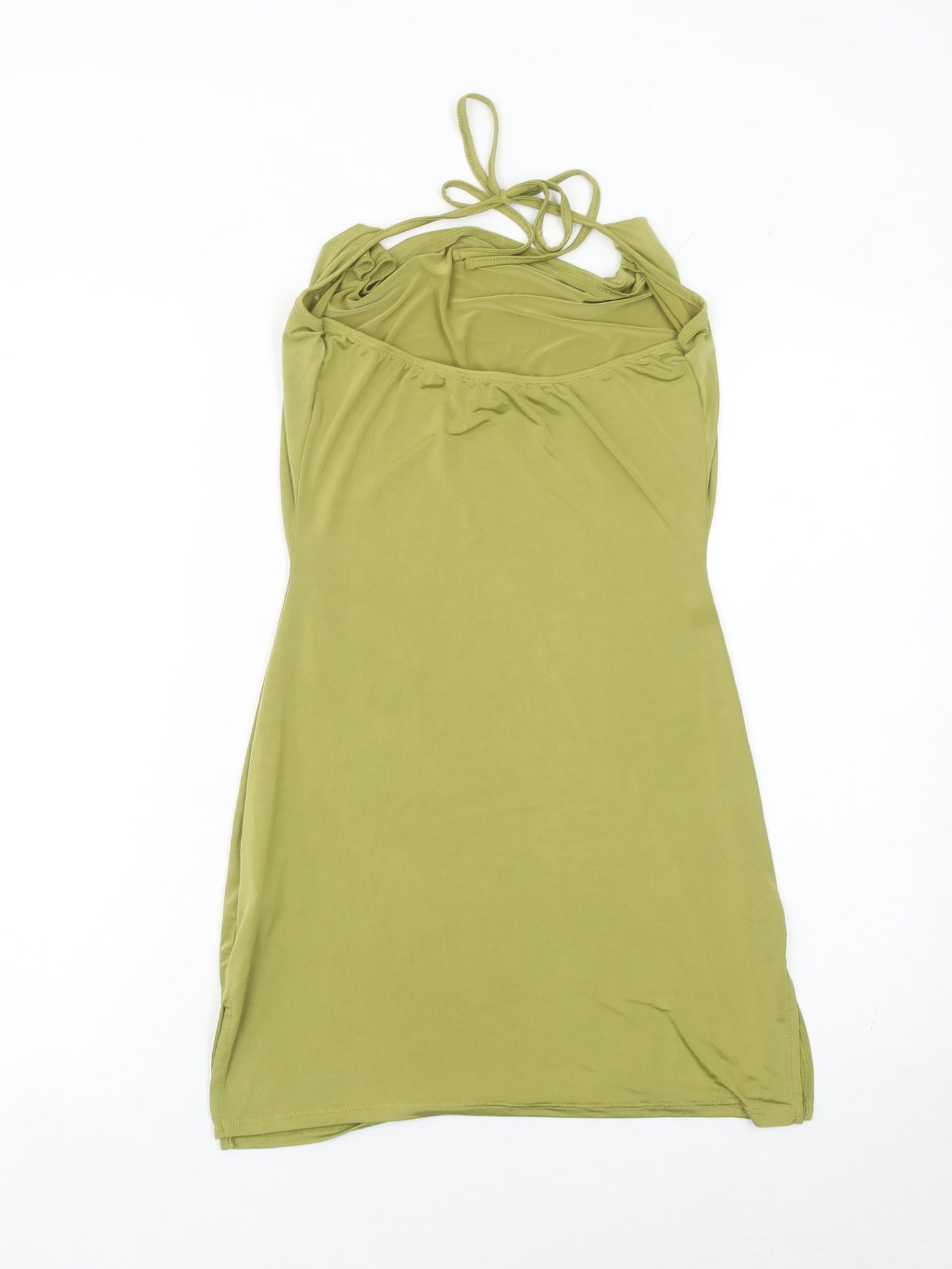 PrettyLittleThing Women’s Green Size 10 Bodycon Cowl Neck Sleeveless Dress