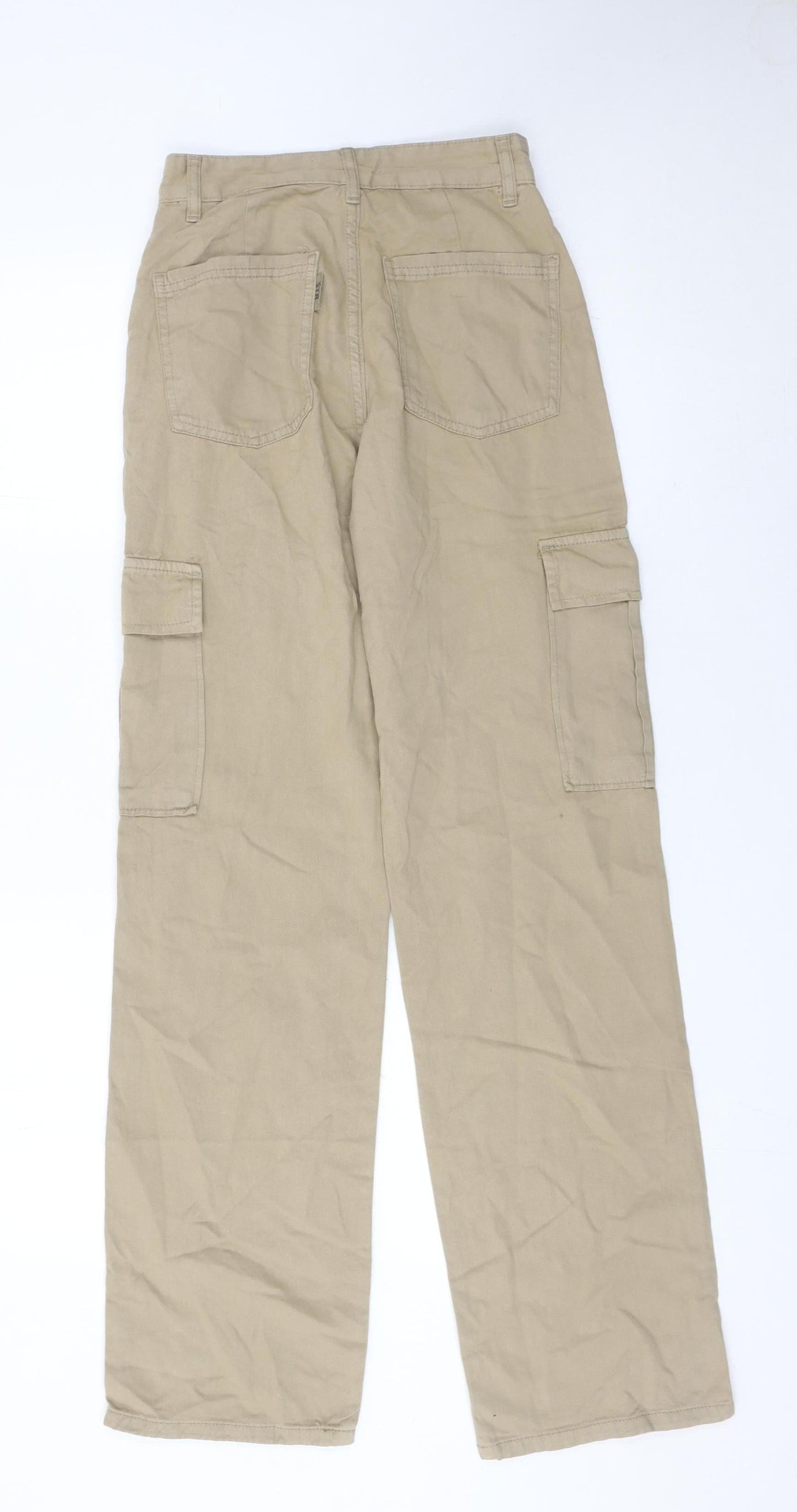 STR Women’s Beige Cargo Trousers Size 8 Cotton Straight Leg