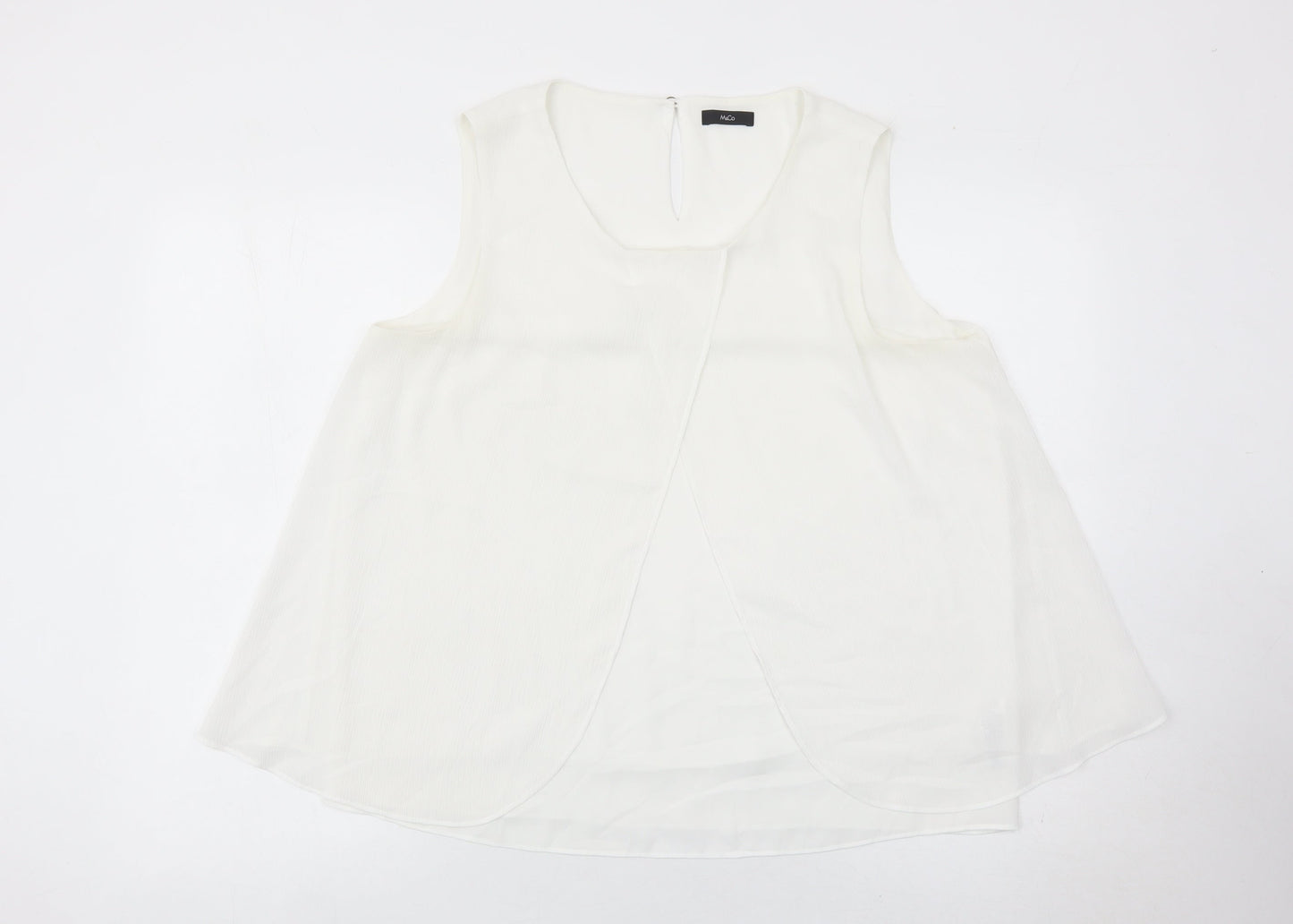 M&Co Women’s Ivory Sleeveless Tunic Blouse Size 14 Polyester