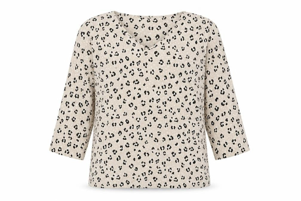 Bonmarché Women’s Beige Animal Print Tunic Blouse Size 14