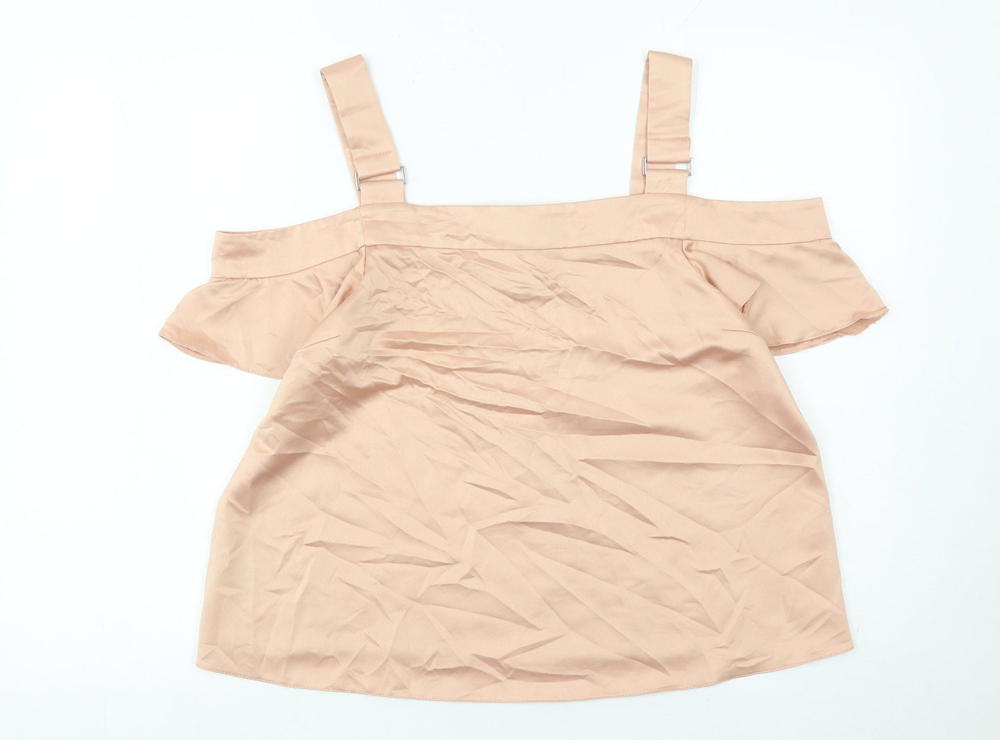 Red Herring Women’s Beige Off Shoulder Ruffle Blouse Size 12