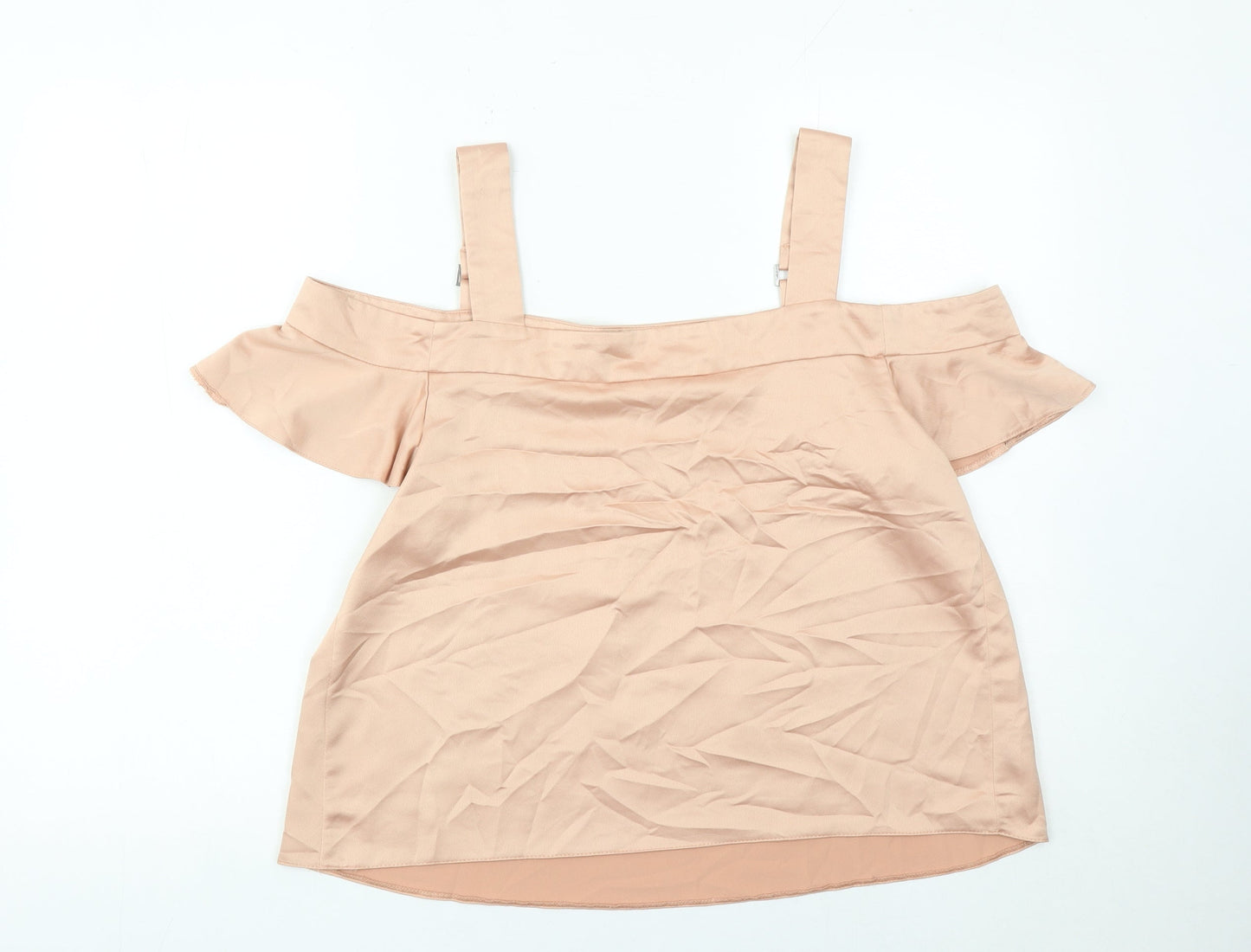 Red Herring Women’s Beige Off Shoulder Ruffle Blouse Size 12