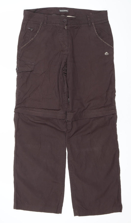Craghoppers Womens Brown Cargo Trousers Size 12 Regular Outdoor Travel