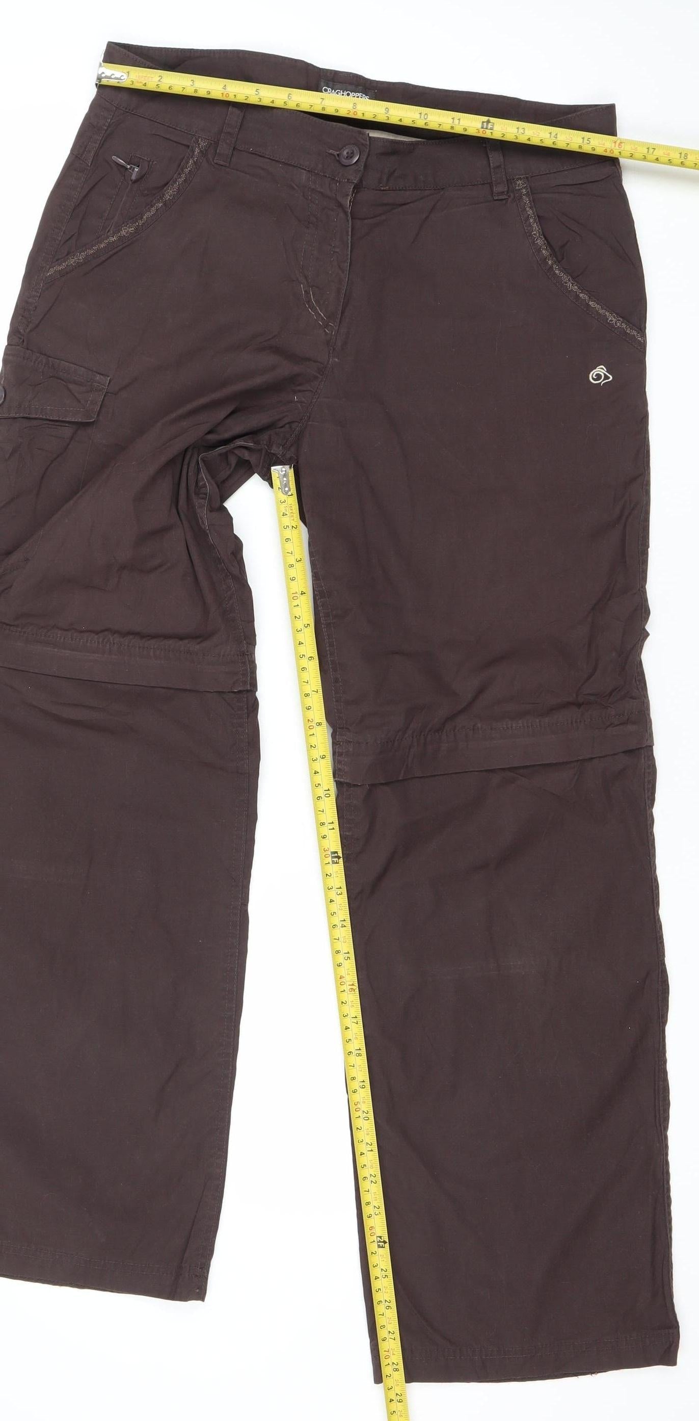 Craghoppers Womens Brown Cargo Trousers Size 12 Regular Outdoor Travel