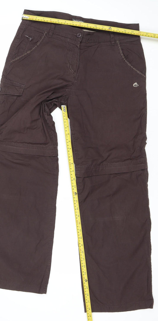Craghoppers Womens Brown Cargo Trousers Size 12 Regular Outdoor Travel