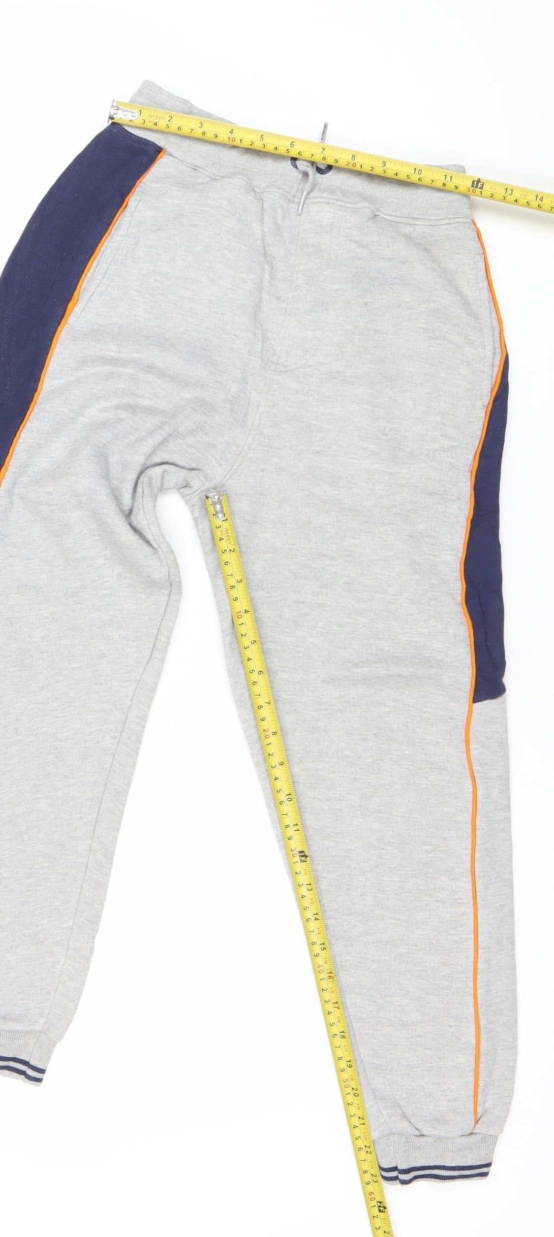 Firetrap Boys Grey Jogger Trousers 11-12 Years Cotton Blend Activewear