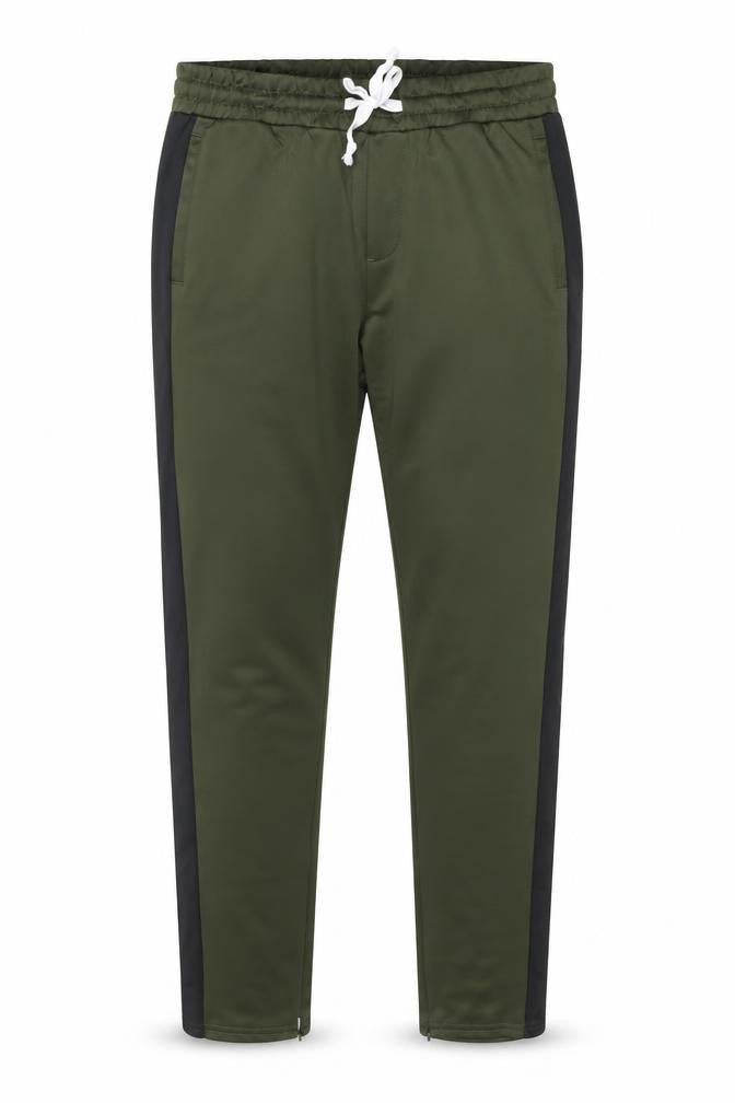 Jack & Jones Men Green Track Pants L Regular Fit Elastic Waist