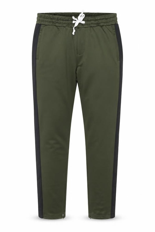 Jack & Jones Men Green Track Pants L Regular Fit Elastic Waist