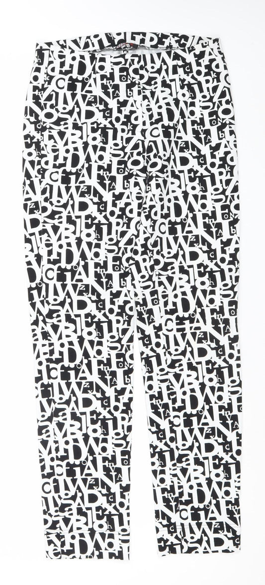 That's Me Womens Black White Geometric Leggings Size 10 Slim Fit